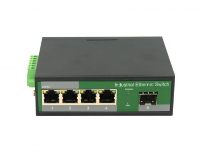 鋼合金工業(yè)級(jí)百兆1光4電SFP交換機(jī)